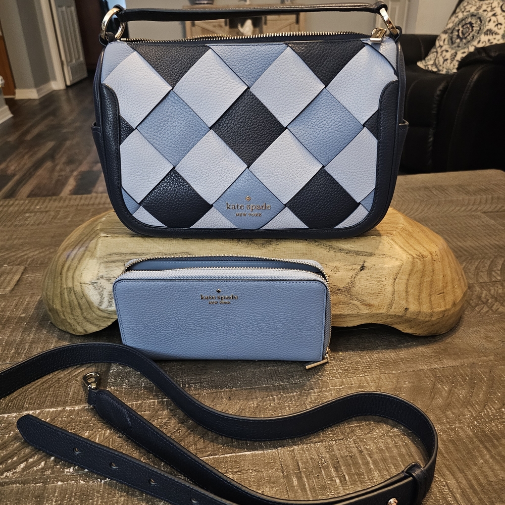 Kate Spade Blue and Black Checkered Women's Bag